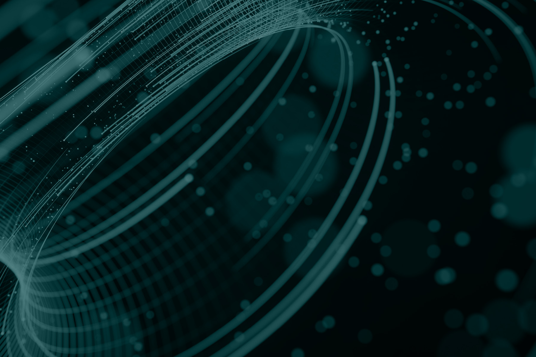 Spheres and their trails representing the flow of information through cyberspace 