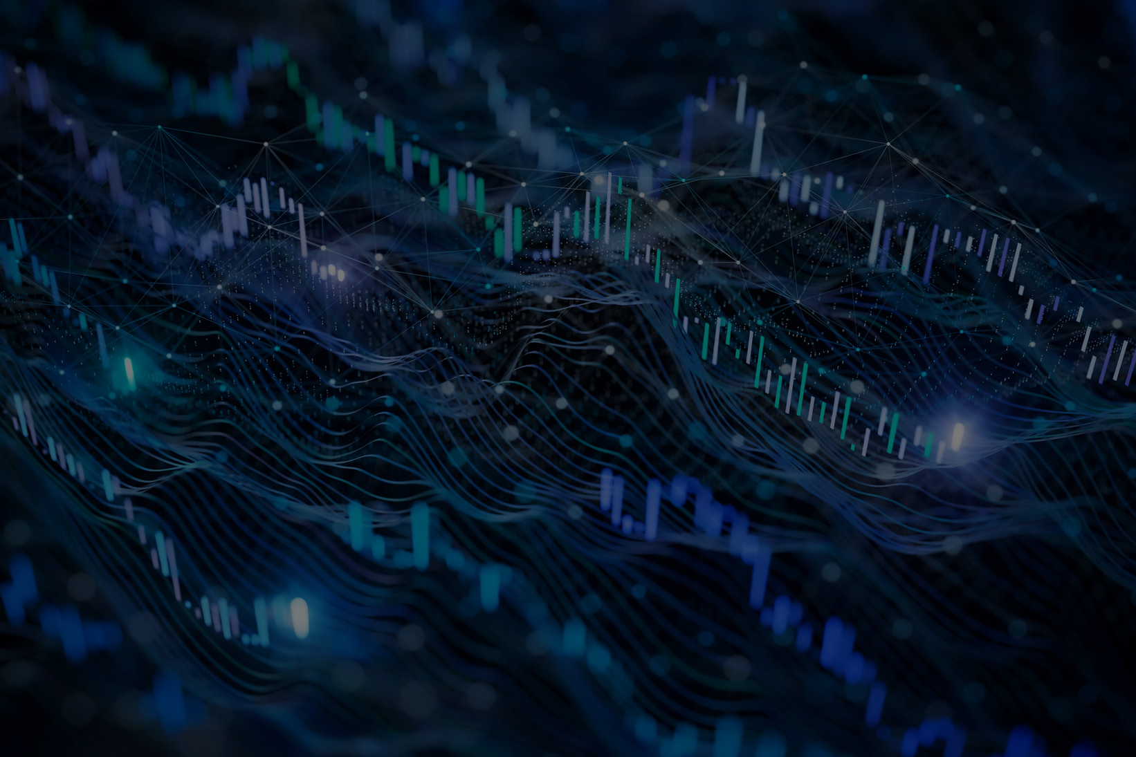 Green and blue close up of a graph