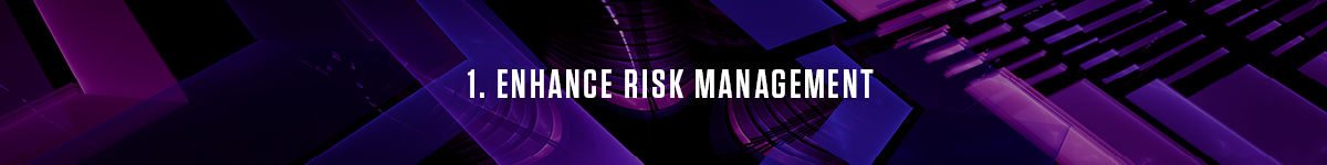 Enhance Risk Management title with abstract digital background